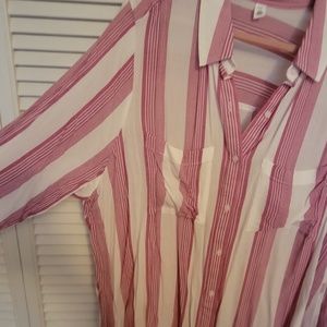 Brand new w tags, BP hot pink and white blouse, size 2x